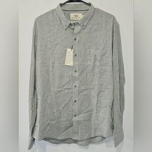WRK Men’s Long-Sleeve Light Gray Button-Down The Reworked Shirt NWT Size XL